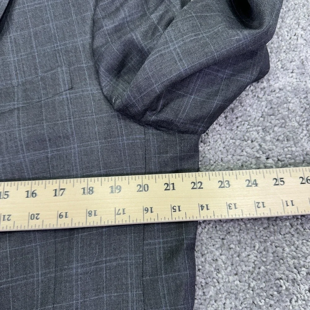Tommy Hilfiger Suit Jacket Mens 44 Gray Check Wool Classic Fit Blazer Formal